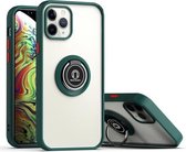 Q Shadow 2 Generation-serie TPU + acryl beschermhoes met 360 graden roterende ringhouder voor iPhone 12 mini (donkergroen + rood)