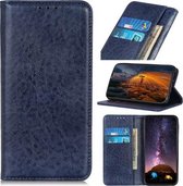 Voor OPPO Realme C21 Magnetische Crazy Horse-textuur Horizontale flip lederen tas met houder & kaartsleuven en portemonnee (blauw)