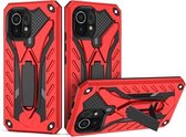 Voor Xiaomi Mi 11 schokbestendige TPU + pc-beschermhoes met houder (rood)