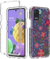 Voor LG K52 2 in 1 hoog transparant geverfd schokbestendig PC + TPU beschermhoes (klein bloemen)