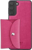 Voor Samsung Galaxy S21 + 5G ViLi T-serie TPU + PU geweven stof magnetische beschermhoes met portemonnee (Rose Red)