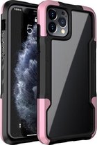 TPU + pc + acryl 3 in 1 schokbestendige beschermhoes voor iPhone 12/12 Pro (roze)