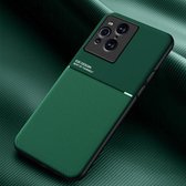 Voor OPPO Find X3 Classic Tilt Strip Grain Magnetische Schokbestendige PC + TPU Case (Groen)