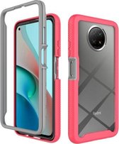 Voor Xiaomi Redmi Note 9T Sterrenhemel Effen Kleur Serie Schokbestendige PC + TPU Beschermhoes (Rose Rood)