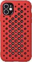 Candy Color Mesh-warmteafvoer TPU-beschermhoes voor iPhone 12 (rood)