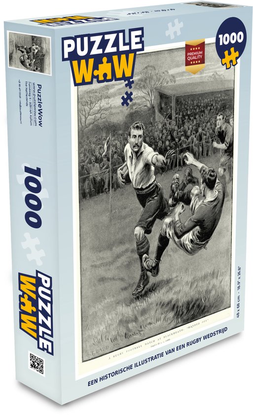 Puzzle Rugby illustration 1000 pièces - Une illustration historique d'un  match de rugby | bol.com