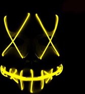 Halloween Terror Ghost Cosplay-masker LED-lichtgevend flitsmasker (geel licht)