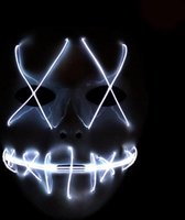 Halloween Terror Ghost Cosplay-masker LED-lichtgevend flitsmasker (wit licht)