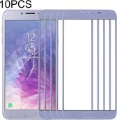10 PCS Front Screen Outer Glass Lens voor Samsung Galaxy J4 (2018) (blauw)