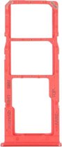Simkaartlade + Simkaartlade + Micro SD-kaartlade voor Samsung Galaxy A12 SM-A125 (rood)