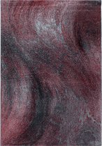 Modern laagpolig vloerkleed Ottawa - rood 4204 - 80x250 cm