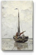 vissersboot - Jacob Maris - 19,5 x 30 cm - Niet van echt te onderscheiden schilderijtje op hout - Mooier dan een print op canvas - Laqueprint.
