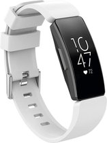 Shop4 - Geschikt voor Fitbit Inspire Bandje - Siliconen Wit