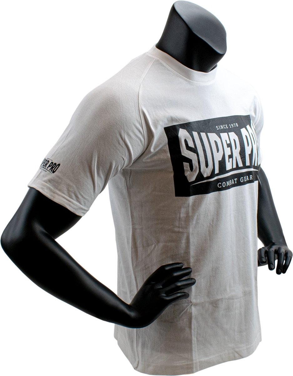 Super Pro T-Shirt S.P. Block-Logo Wit/Zwart maat 140