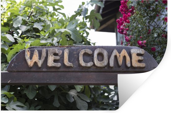 Sticker Muursticker Signe de bienvenue - signe de bienvenue - 60x40 cm - feuille adhésive autocollante - sticker mural repositionnable
