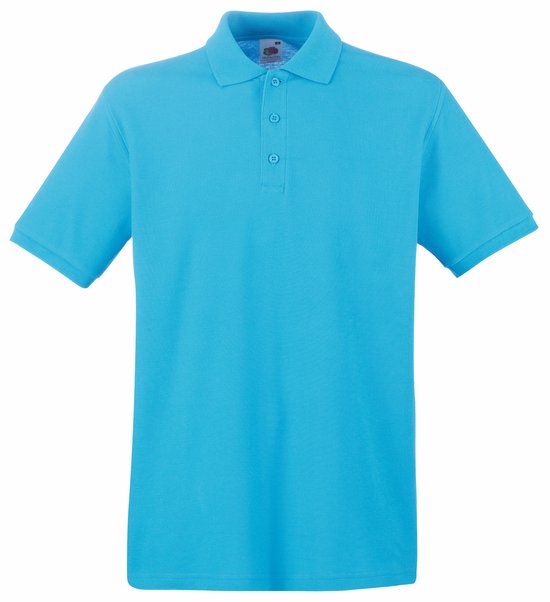 Fruit Of The Loom Premium Heren Poloshirt Met Korte Mouwen (Azure Blauw) 3XL