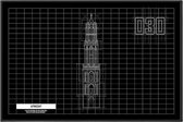 Kuotes Art - Aluminium Schilderij Utrecht - Muurdecoratie - 40 x 60 cm - zwart liggend
