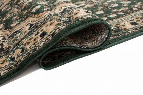 Tapiso Atlas Tapis Chemin Salon Chambre Cadre Vert Foncé Traditionnel Durable Pratique Atmosphère De Vie Design Haute Qualité Taille - 100 x 250 cm