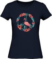 Flamingo Peace - Dieren T-Shirt Dames - Katoen