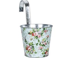 Esschert Design Bloempot Roos Met Haak 15,9 X 14,2 cm Staal Lichtblauw