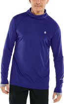 Coolibar - UV Sportshirt met capuchon voor heren - Longsleeve - Agility - Donkerblauw - maat S