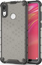 Huawei Y7 (2019) Hoesje - Mobigear - Honeycomb Serie - Hard Kunststof Backcover - Zwart - Hoesje Geschikt Voor Huawei Y7 (2019)