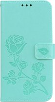 Mobigear Flowers Telefoonhoesje geschikt voor Xiaomi Pocophone F1 Hoesje Bookcase Portemonnee - Turquoise