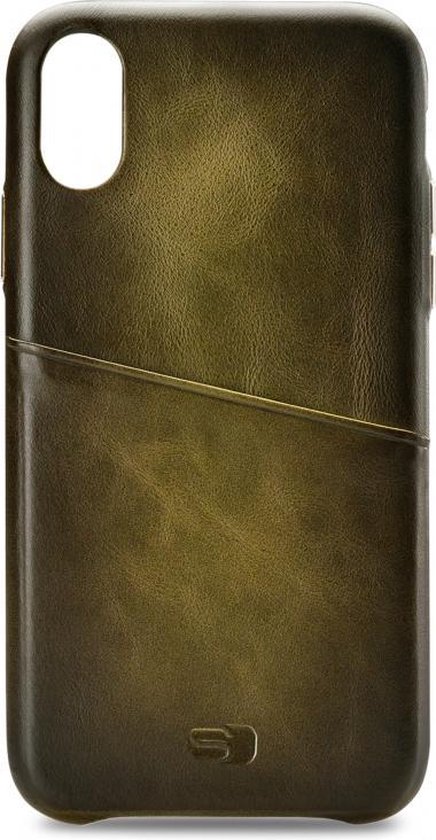 Senza Desire Leather Cover with Card Slot Apple iPhone XR Burned Olive