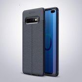 Samsung Galaxy S10 Plus Hoesje - Mobigear - Luxury Serie - TPU Backcover - Marineblauw - Hoesje Geschikt Voor Samsung Galaxy S10 Plus