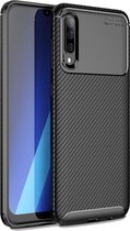 Samsung Galaxy A50 Hoesje - Mobigear - Racing Serie - TPU Backcover - Zwart - Hoesje Geschikt Voor Samsung Galaxy A50
