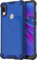 Huawei Y6s Hoesje - Mobigear - Honeycomb Serie - Hard Kunststof Backcover - Blauw - Hoesje Geschikt Voor Huawei Y6s