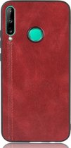 Mobigear Hoesje geschikt voor Huawei P40 Lite E Telefoonhoesje | Mobigear Stitch Backcover | P40 Lite E Case | Back Cover - Rood