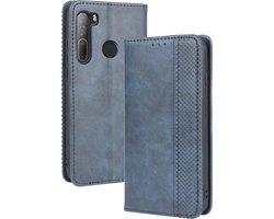 Mobigear Telefoonhoesje geschikt voor HTC Desire 20 Pro Hoesje | Mobigear Sensation Bookcase Portemonnee | Pasjeshouder voor 3 Pasjes | Telefoonhoesje voor Pinpas / OV Kaart / Rijbewijs - Blauw