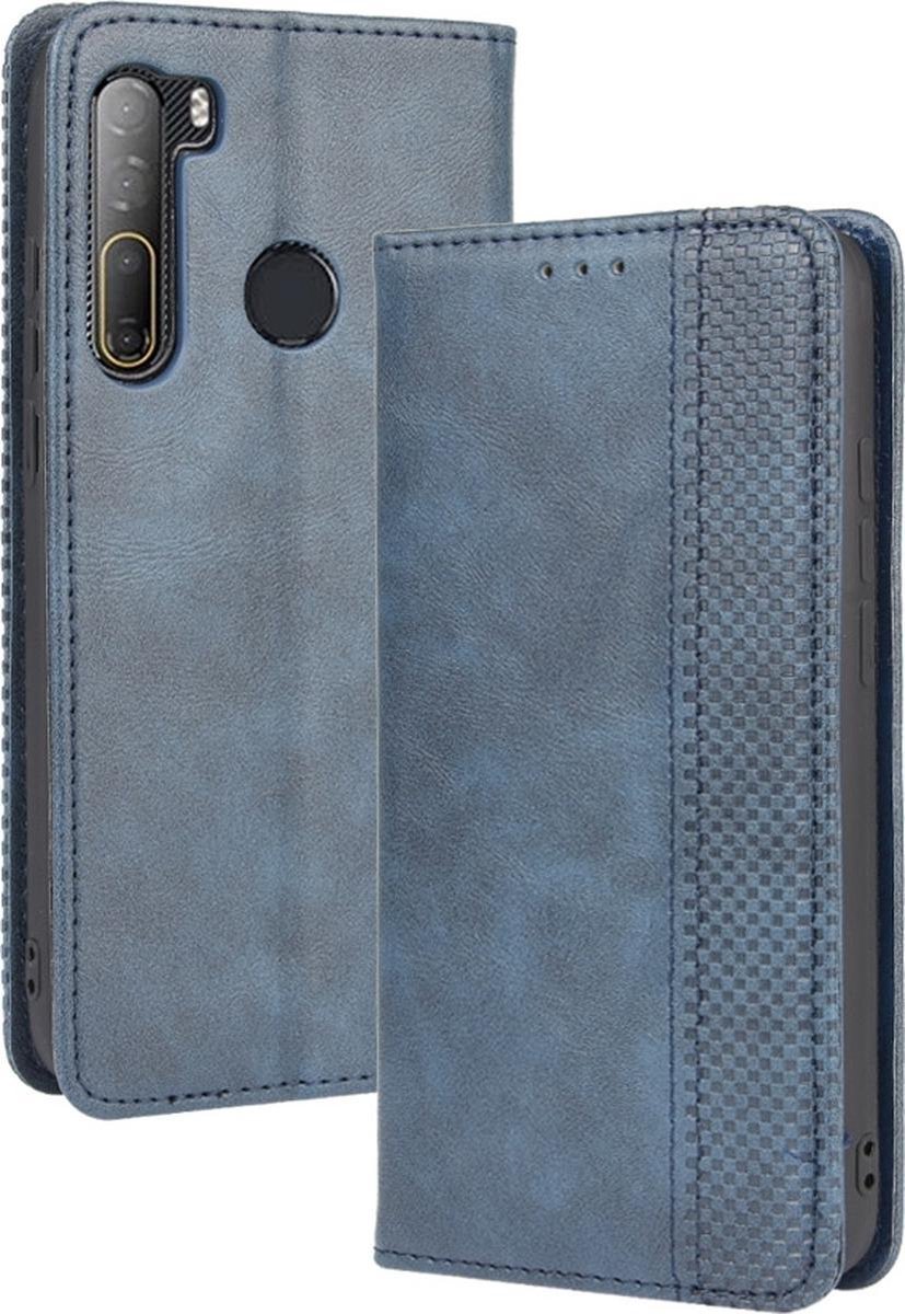 Mobigear Telefoonhoesje geschikt voor HTC Desire 20 Pro Hoesje | Mobigear Sensation Bookcase Portemonnee | Pasjeshouder voor 3 Pasjes | Telefoonhoesje voor Pinpas / OV Kaart / Rijbewijs - Blauw