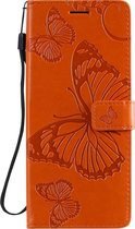 OPPO Find X2 Pro Hoesje - Mobigear - Vlinder Serie - Kunstlederen Bookcase - Oranje - Hoesje Geschikt Voor OPPO Find X2 Pro