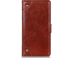Mobigear Telefoonhoesje geschikt voor HTC Desire 20 Pro Hoesje | Mobigear Ranch Bookcase Portemonnee | Pasjeshouder voor 3 Pasjes | Telefoonhoesje voor Pinpas / OV Kaart / Rijbewijs - Bruin