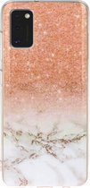 Samsung Galaxy A41 Hoesje - Mobigear - Marble Serie - TPU Backcover - Roze - Hoesje Geschikt Voor Samsung Galaxy A41