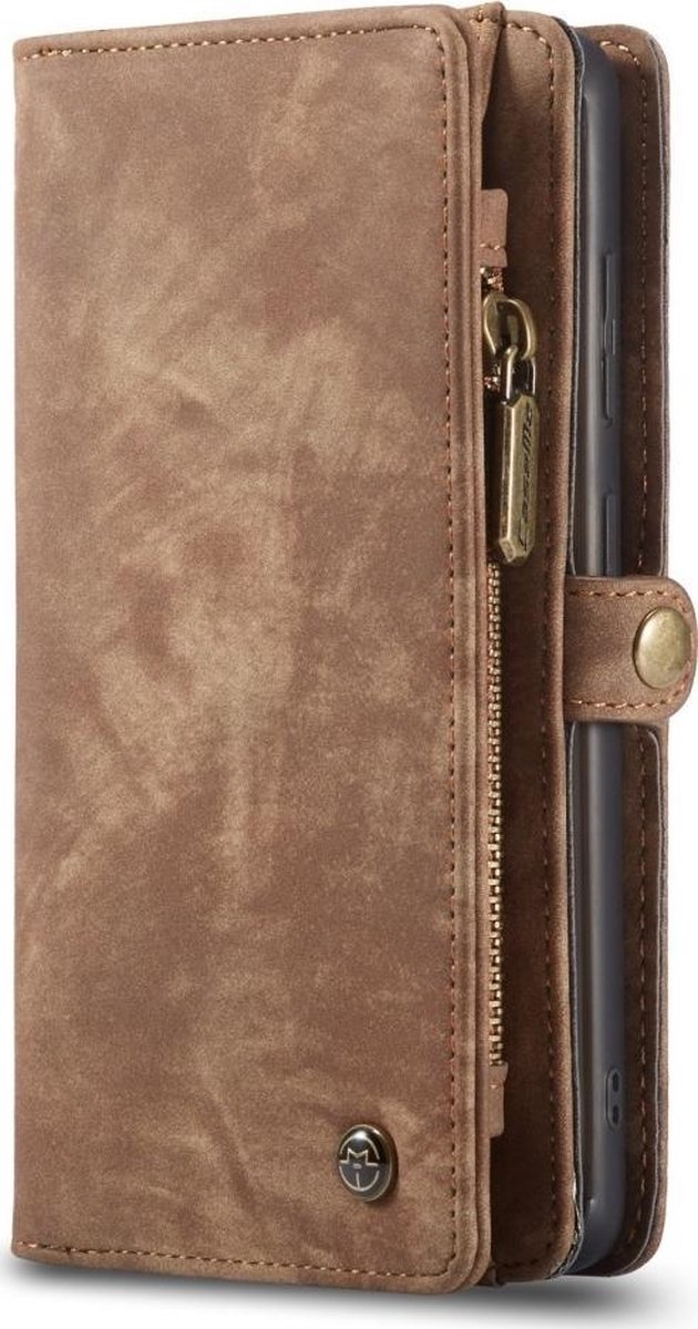 Caseme Telefoonhoesje geschikt voor Samsung Galaxy S20 Hoesje | Caseme 008 Uitneembare 2in1 Bookcase Portemonnee | Pasjeshouder voor 8 Pasjes | Telefoonhoesje voor Pinpas / OV Kaart / Rijbewijs - Bruin