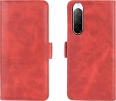 Sony Xperia 10 II Hoesje - Mobigear - Slim Magnet Serie - Kunstlederen Bookcase - Rood - Hoesje Geschikt Voor Sony Xperia 10 II