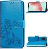 Samsung Galaxy A41 Hoesje - Mobigear - Clover Serie - Kunstlederen Bookcase - Blauw - Hoesje Geschikt Voor Samsung Galaxy A41