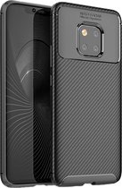 Huawei Mate 20 Pro Hoesje - Mobigear - Racing Serie - TPU Backcover - Zwart - Hoesje Geschikt Voor Huawei Mate 20 Pro