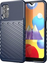 Samsung Galaxy A32 5G Hoesje - Mobigear - Groove Serie - TPU Backcover - Blauw - Hoesje Geschikt Voor Samsung Galaxy A32 5G