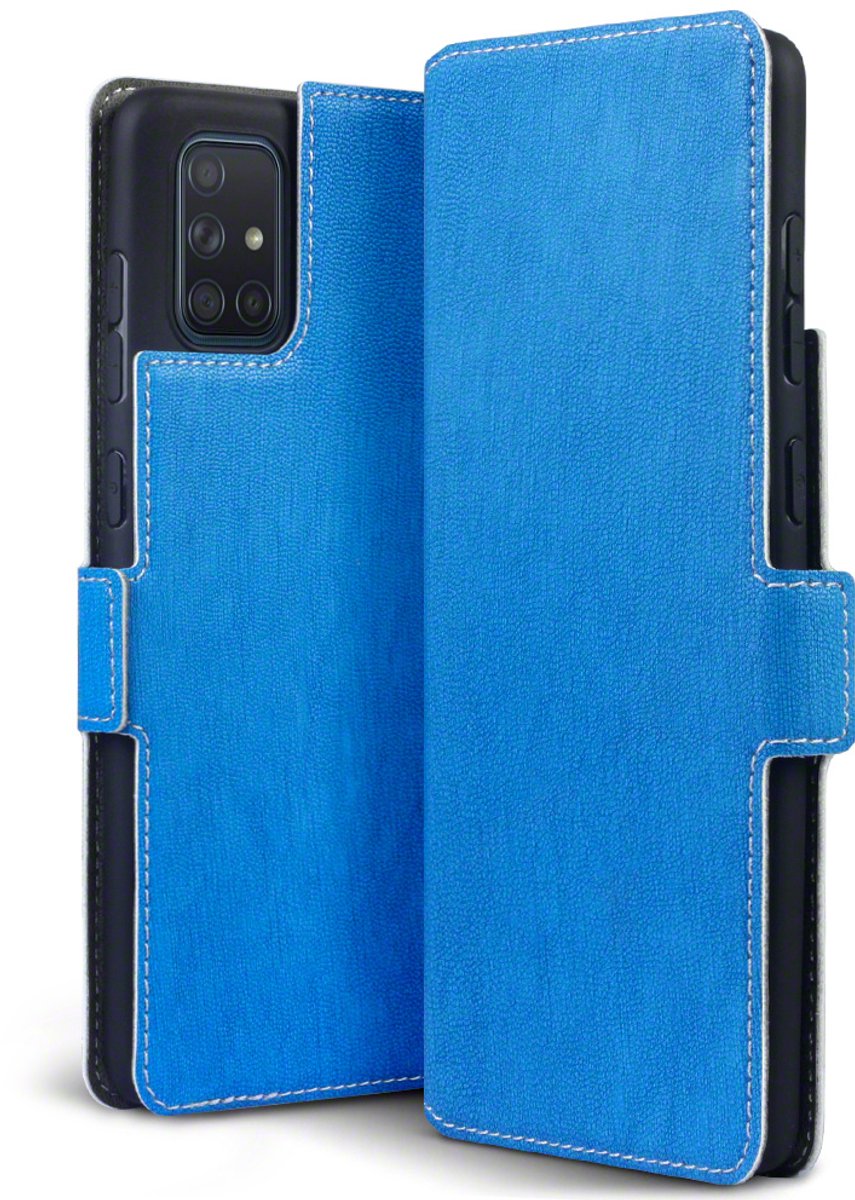 Qubits - slim wallet hoes - Geschikt voor Samsung Galaxy A71 - Lichtblauw