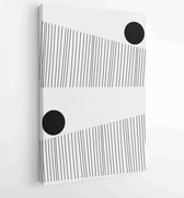 Black and white organic shape Art brush design for wall framed prints, canvas prints, poster, home decor, cover, wallpaper. 1 -Moderne schilderijen – Vertical – 1887339664 - 40-30