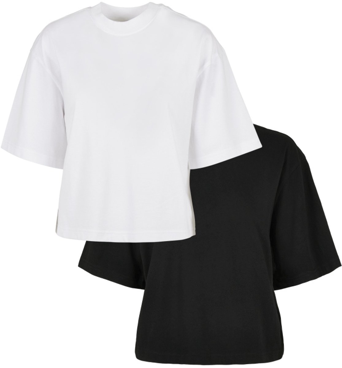Urban Classics Organic Oversized Pleat 2-pack Dames T-shirt 5XL Wit