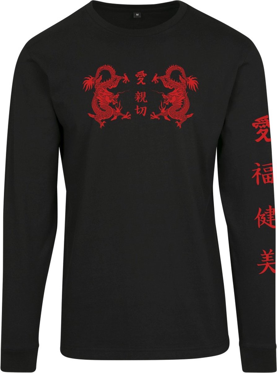 Mister Tee Chinese Letters Longsleeve top XS Zwart