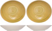 6x stuks ronde diepe borden Turbolino geel 21 cm - Soepborden/pastaborden