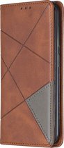 Nokia 4.2 Hoesje - Mobigear - Rhombus Slim Serie - Kunstlederen Bookcase - Cognac - Hoesje Geschikt Voor Nokia 4.2