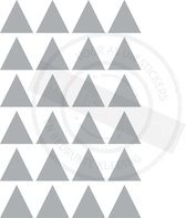 Muursticker kinderkamer | Driehoekjes | Kleur Zilver | 2cm | 100 stuks | Stickertoko.nl