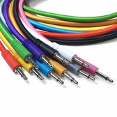 PolarNoise Eurorack Patch Kabels Braided - 5 gevlochten mono 3.5mm TS kabels voor je modulaire systeem (72 Opties) Grijs 15cm